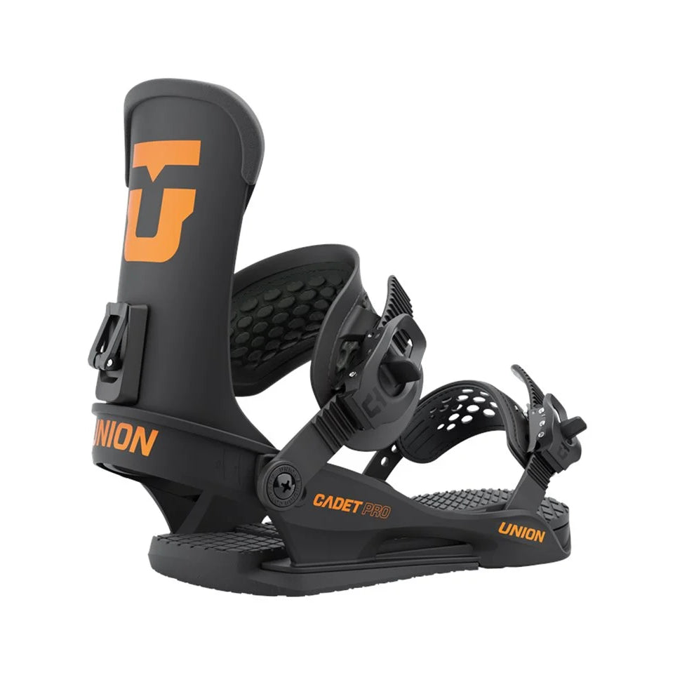 The 2022 Union Cadet Pro Black Kid's Snowboard Binding