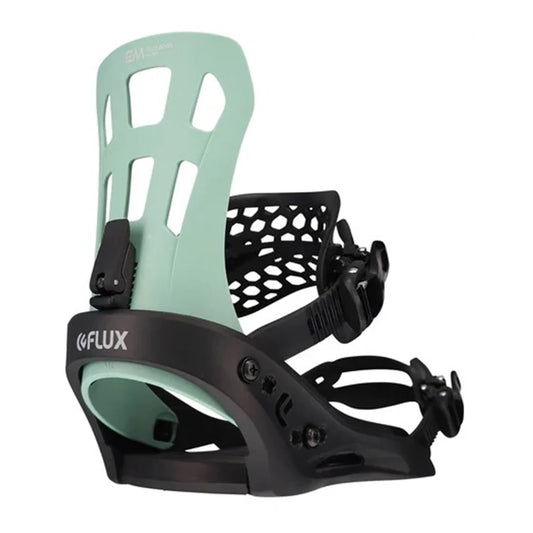 The 2023 Flux EM Green Men's Snowboard Binding