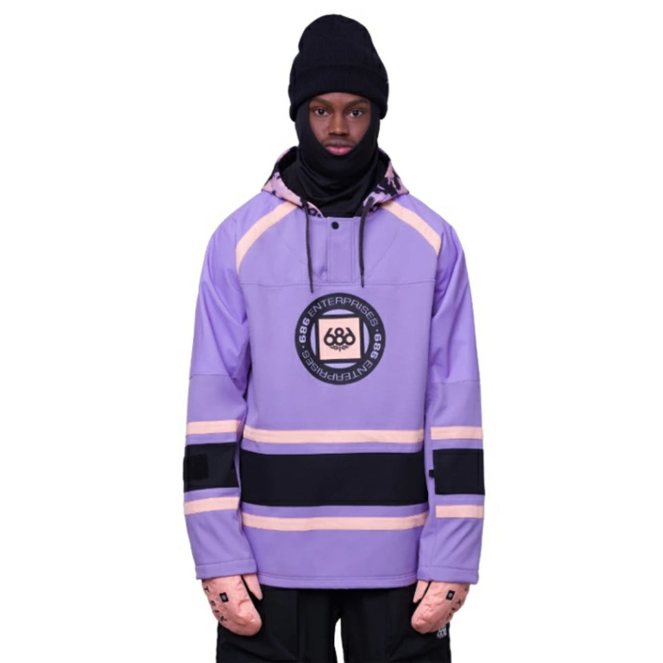 The 2024 686 Men's Waterproof Slapshot Hoody Violet Colourblock