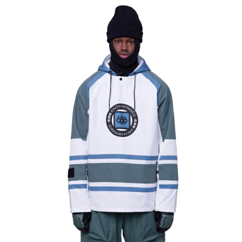 The 2024 686 Men's Waterproof Slapshot Hoody White Colourblock
