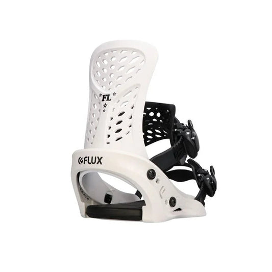 The 2024 Flux FL White Kid's Snowboard Binding
