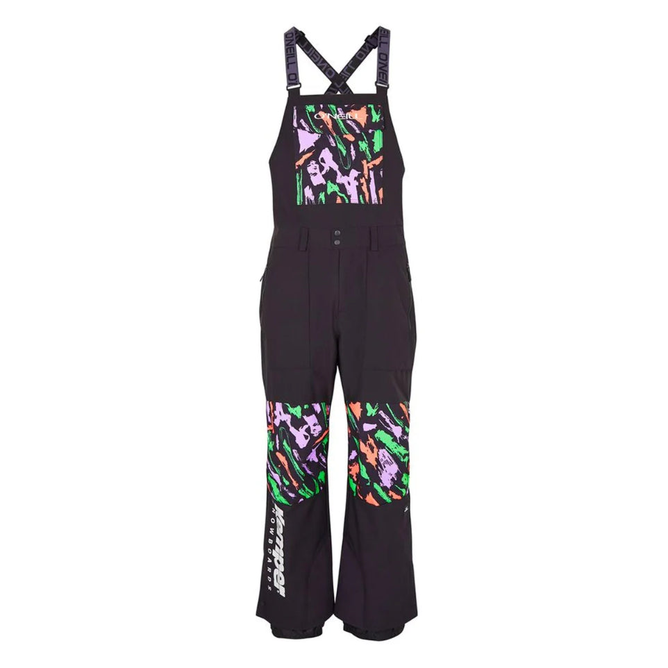 The 2024 O'Neill Men's Shred Bib Pant Black Kemper Print