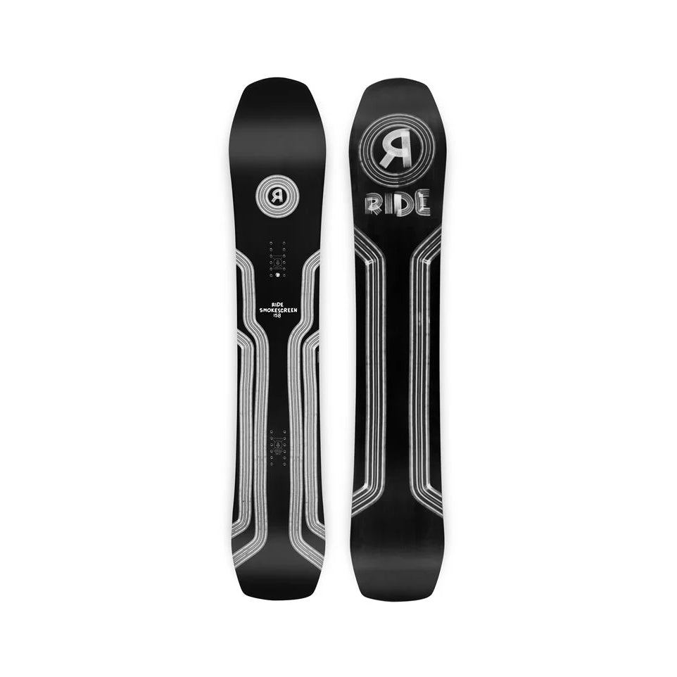 The 2024 Ride Smokescreen Men's Snowboard in black