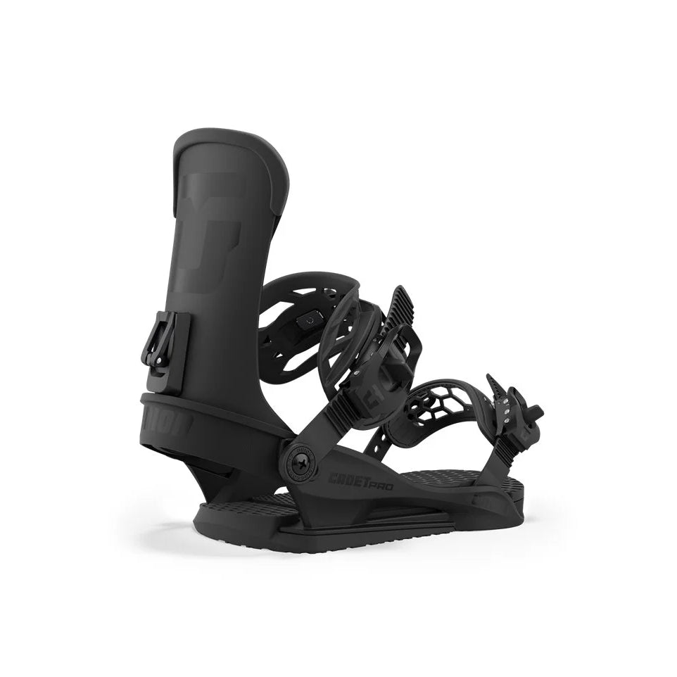 The 2024 Union Cadet Pro Black Kid's Snowboard Binding