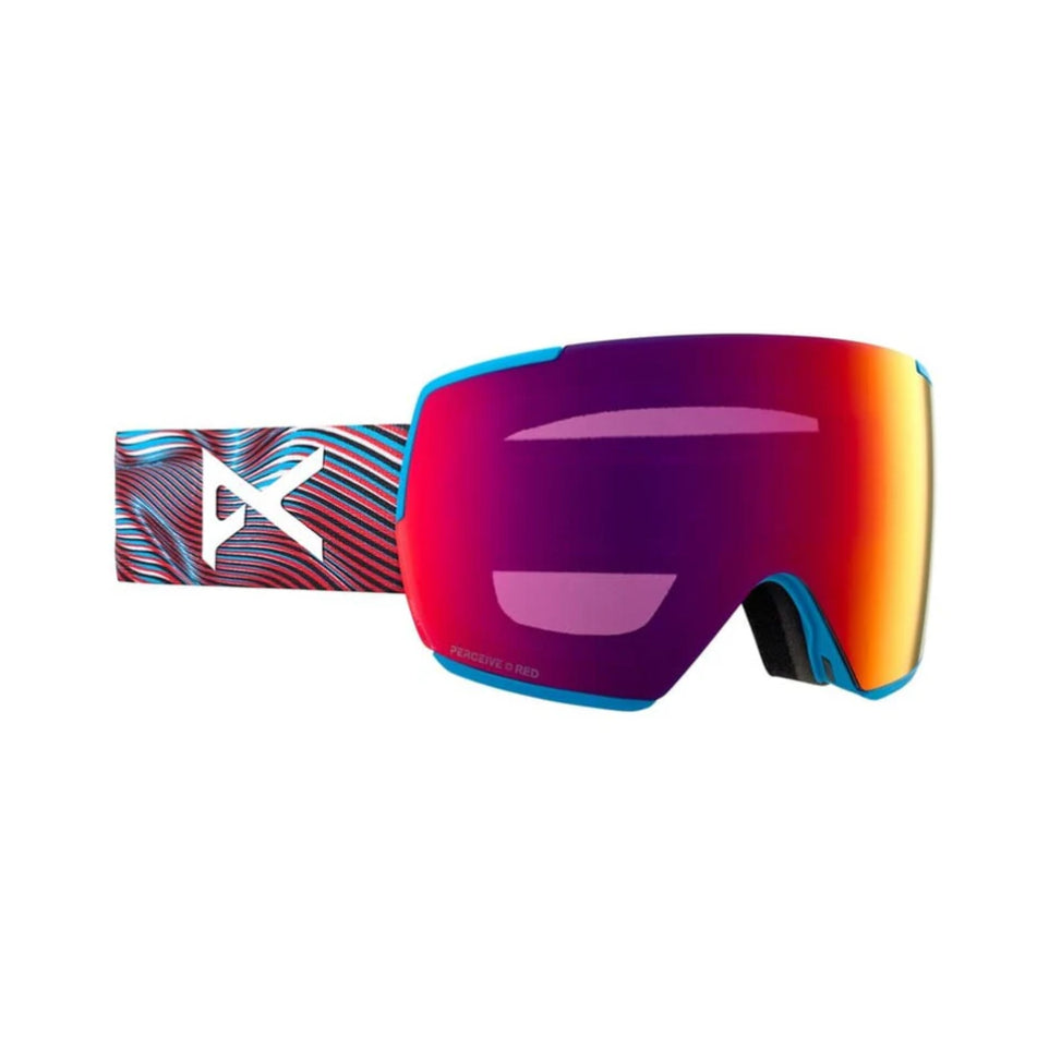 The Anon Low Bridge M5 Goggles 2024 in Waves/ Perceive Sunny Red