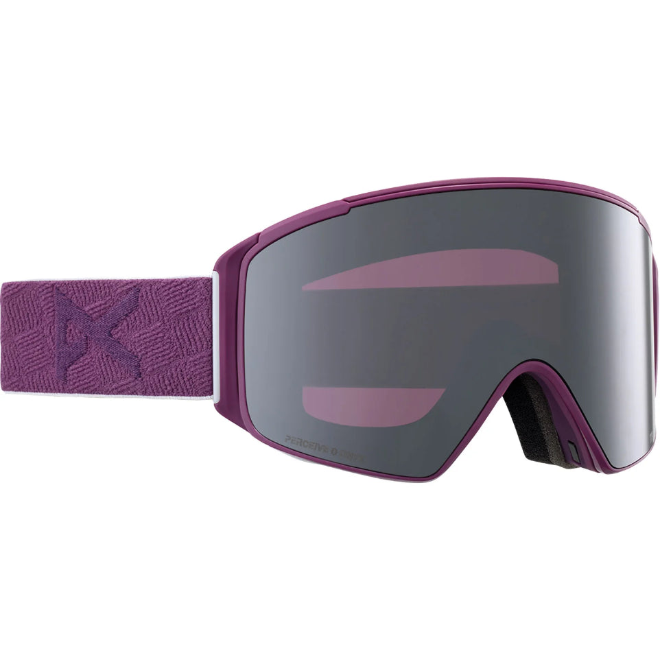 The Anon M4S Cylindrical Goggles, Bonus Lens & MFI Face Mask 2024 in Grape/ perceive Sunny Onyx