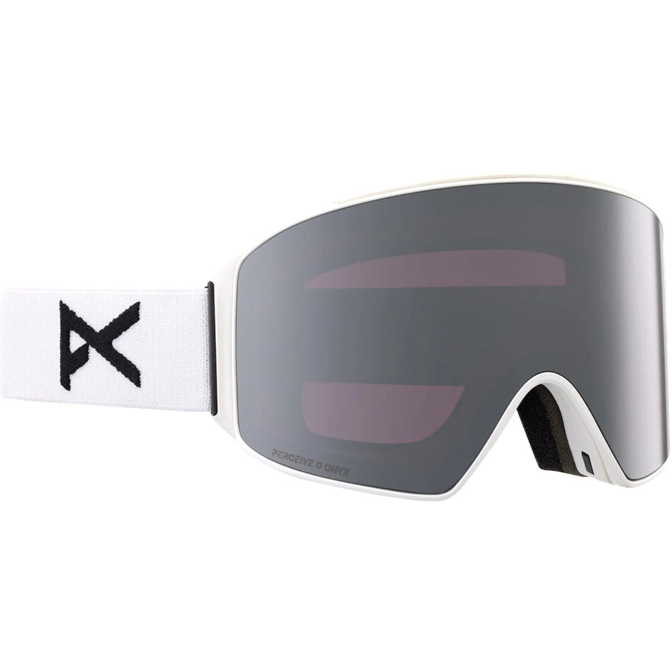 The Anon M4 Cylindrical Goggles, Bonus Lens & MFI Face Mask 2024 in White/ Perceive Sunny Onyx