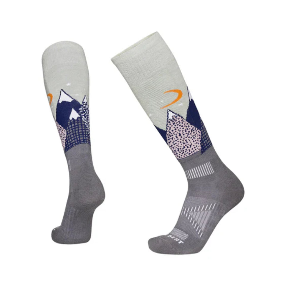 The Le Bent Snowy Mountains Light Cushion Kid's Socks 2024 in Sea Foam