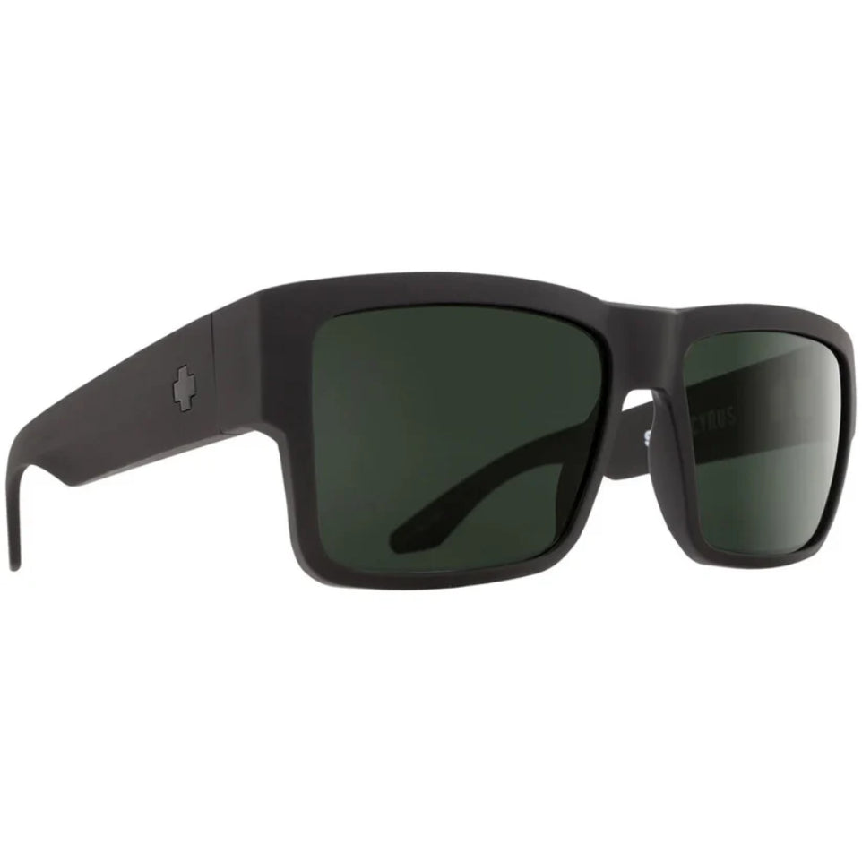 The SPY Cyrus Sunglasses 2024 in Matte Black/ Happy Gray green