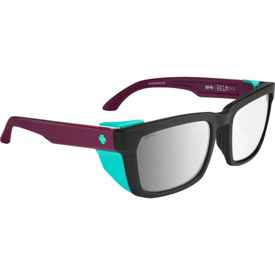 The SPY Helm Tech Sunglasses 2024 in Matte Black Purple/ Happy Bronze Platinum Spectra
