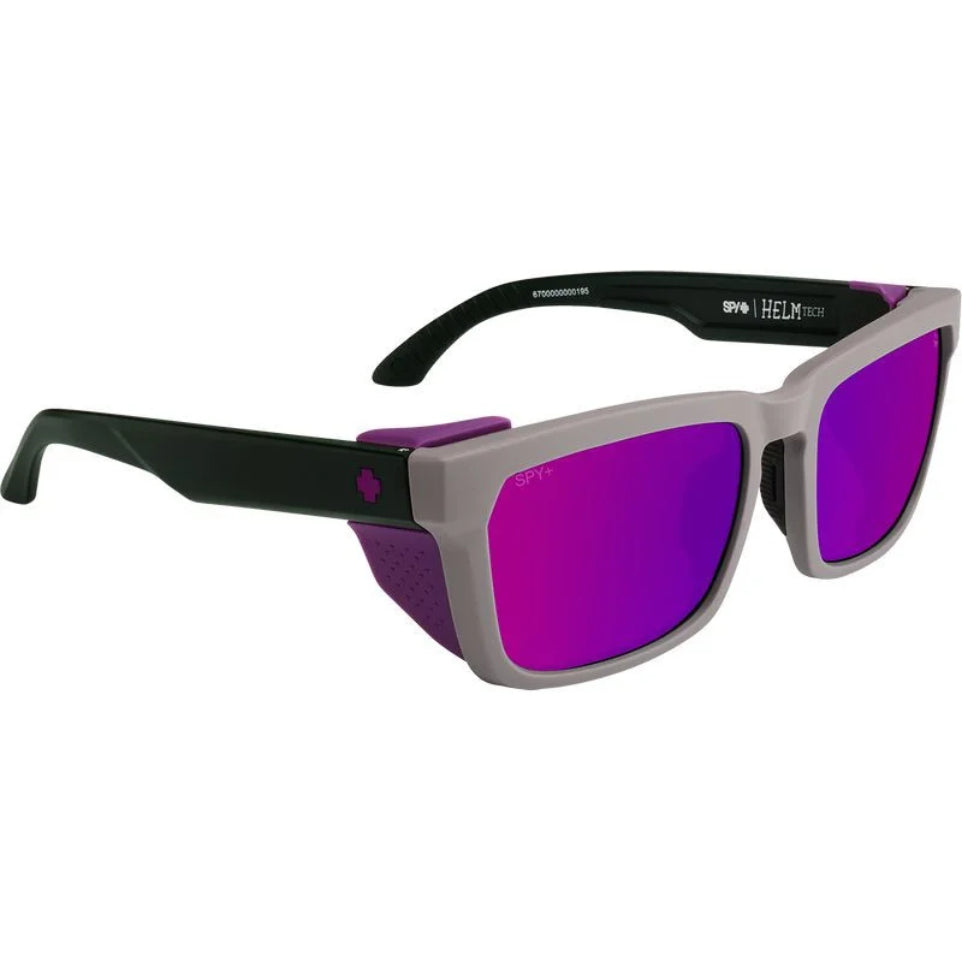 The SPY Helm Tech Sunglasses 2024 in Matte Dark Gray Green/ Happy Bronze Purple Spectra