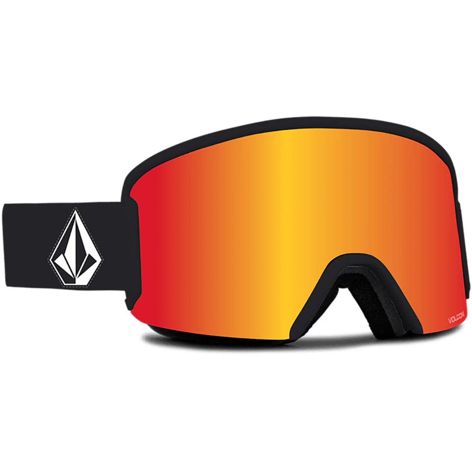 The Volcom Garden Goggles 2024 in Matte Black/ Red Chrome