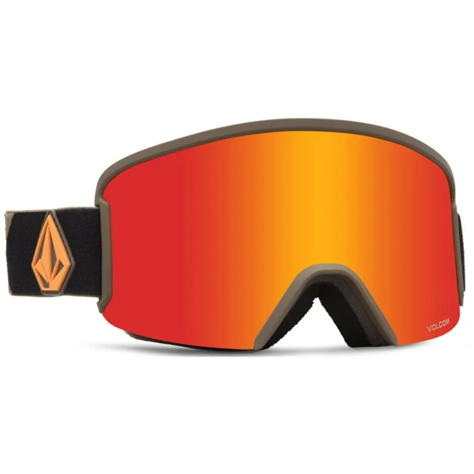 The Volcom Garden Goggles 2024 in Military/ Gold Red Chrome