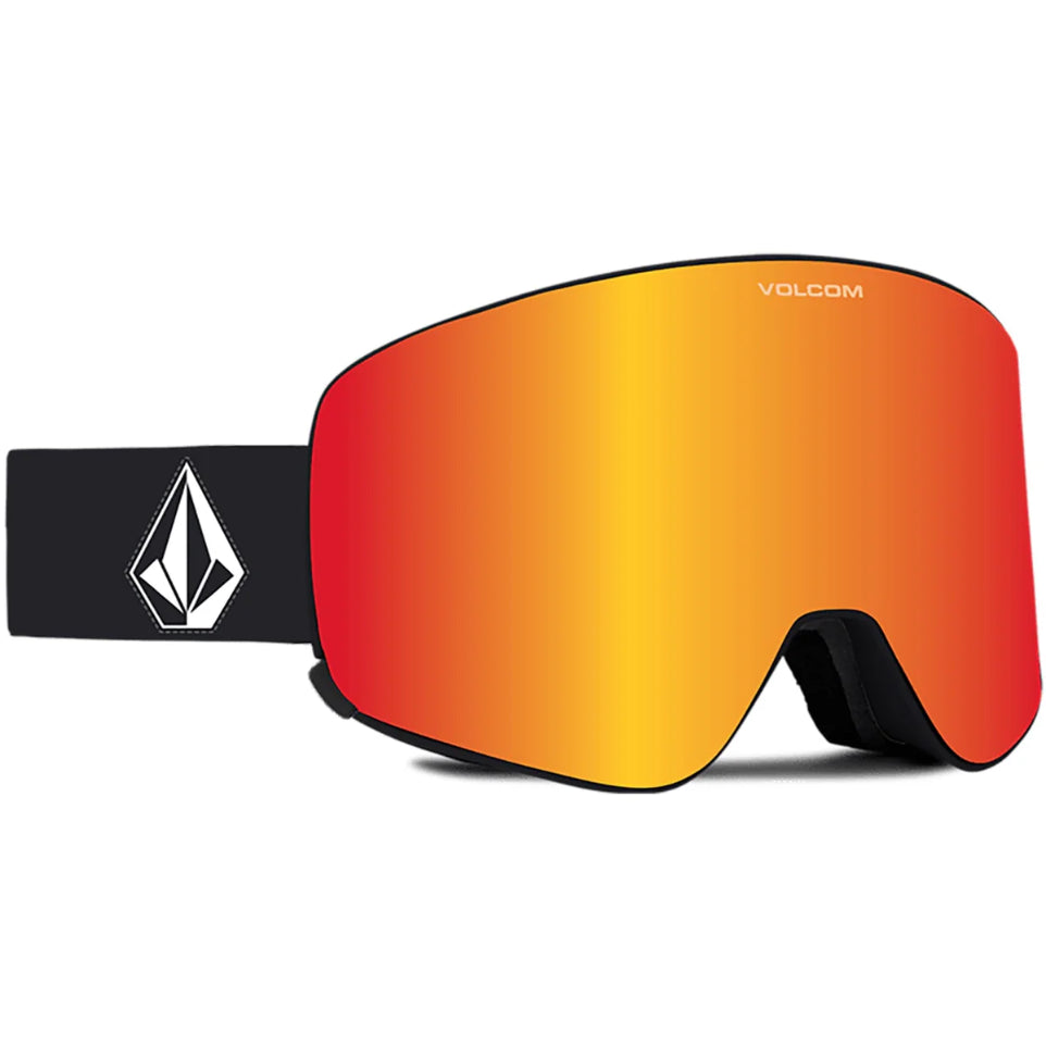 The Volcom Odyssey Goggles 2024 in Matte Black/ Red Chrome