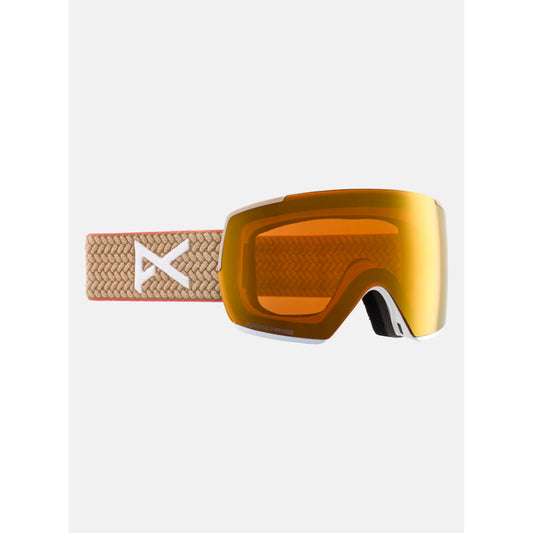 The Anon M5 Goggles, MFI Facemask & Spare Lens 2025 in Summit Taupe/Perceive Sunny Bronze & Perceive Cloudy Burst
