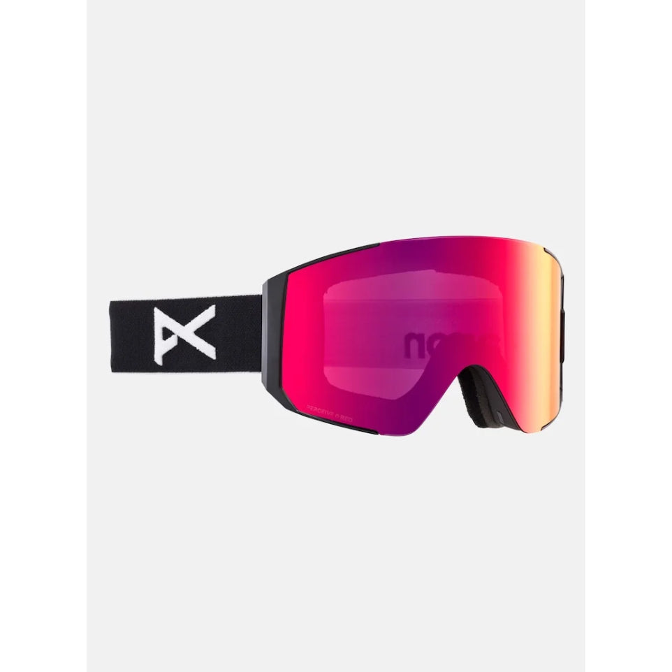 The Anon Sync Goggles & Spare Lens 2025 in Black/Perceive Sunny Red & Perceive Cloudy Burst