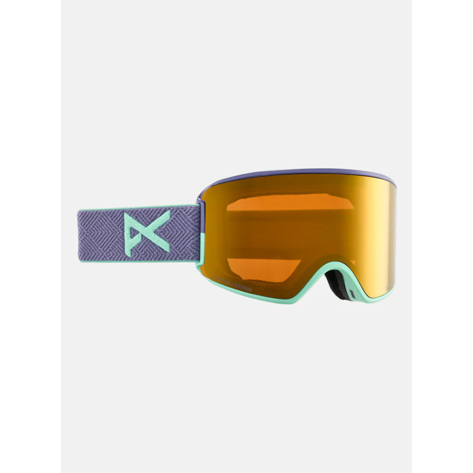 The Anon WM3 Goggles, MFI Facemask & Spare Lens 2025 in Purple/Perceive Sunny Bronze & Perceive Cloudy Burst