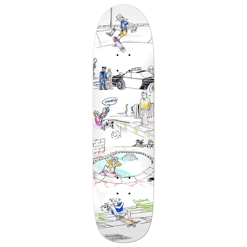 The Krooked Skull Ride Sandoval Skateboard Deck in Sandoval