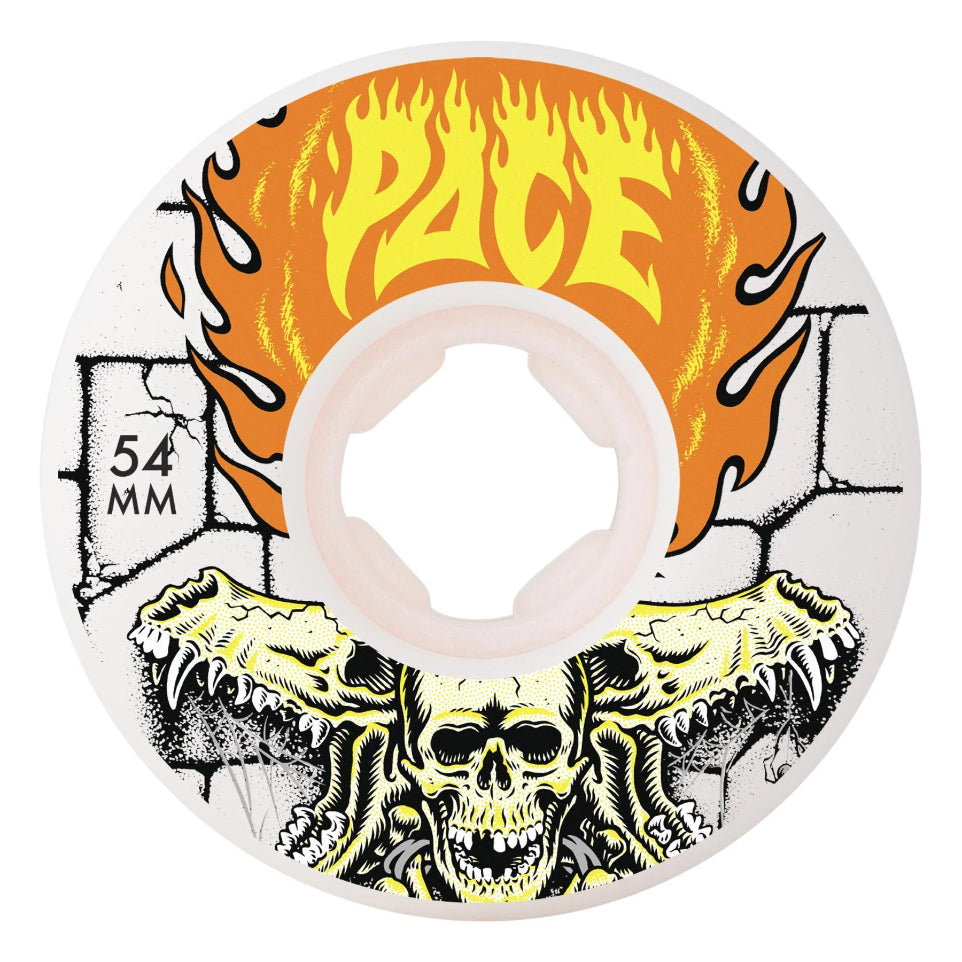 The OJS 101d Dungeon Pace Skateboard Wheels in White