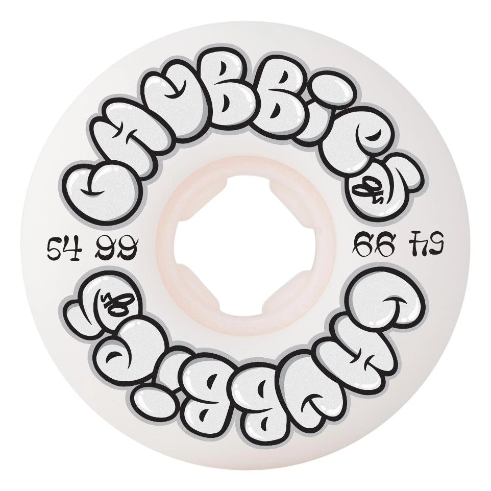The OJS 99d Throw Ups Chubbies Skateboard Wheels in White