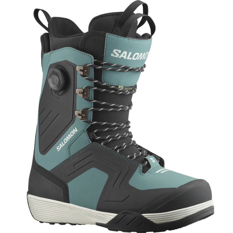 The Salomon Dialogue Lace SJ Boa Men's Snowboard Boots 2025 in Mallard Green/Black/Sea Foam