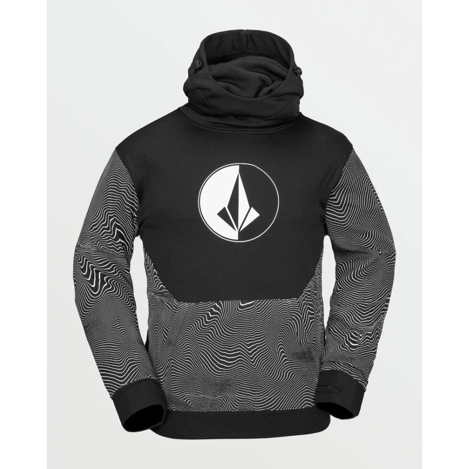 The Volcom Hydro Riding Men's Hoodie 2025 in Black Print