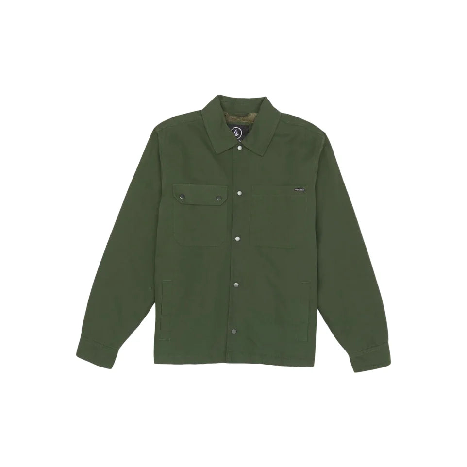 The Volcom Larkin Lined Men's Jacket 2025 in Squadron Green/SQG
