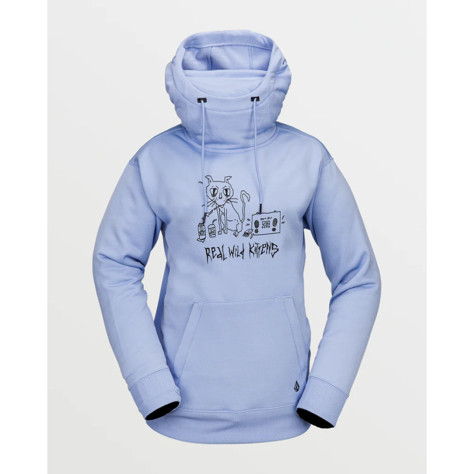 The Volcom Riding Hydro Women's Hoodie 2025 in Crystal Blue