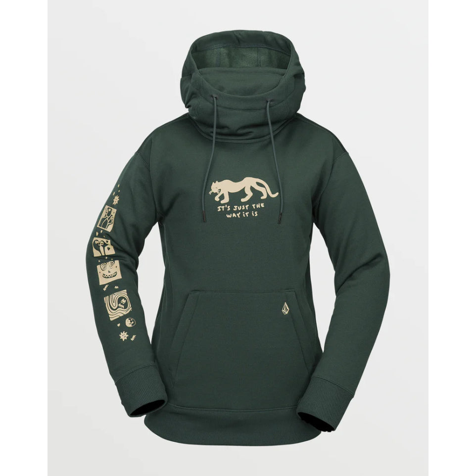 The Volcom Riding Hydro Women's Hoodie 2025 in Scarab