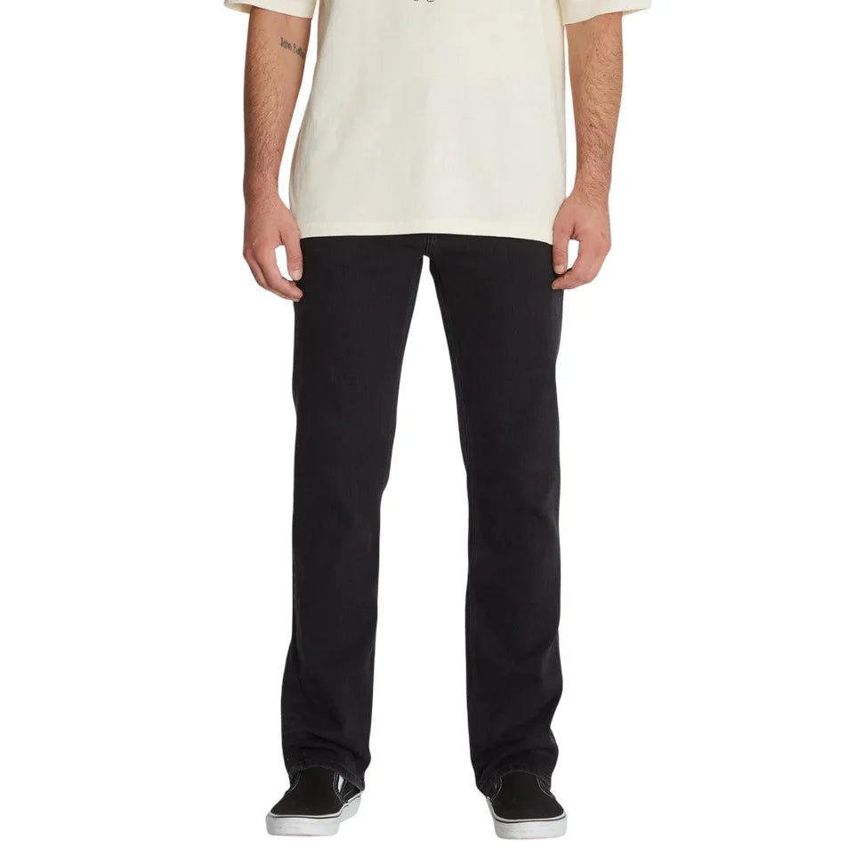 The Volcom Solver Denim Men's Pants 2025 in Black Out/BKO