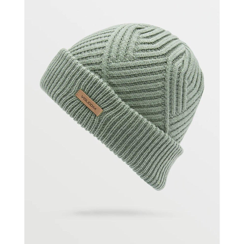 The Volcom Stone Knit Beanie 2025 in Lichen Green