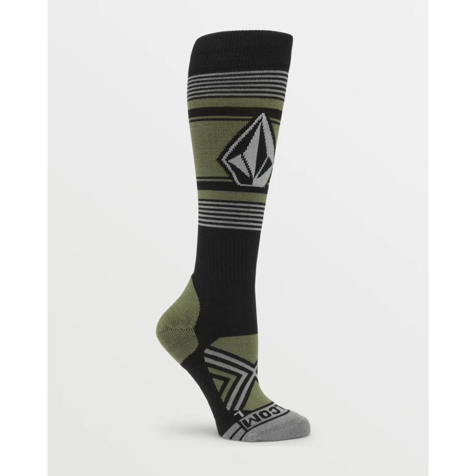 The Volcom Stones Lines OTC Socks 2025 in Lichen Green
