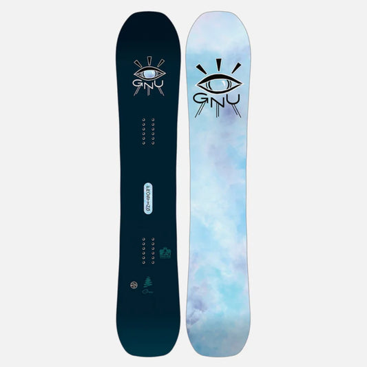 The 2026 Gnu Frosting Women's Snowboard in blue