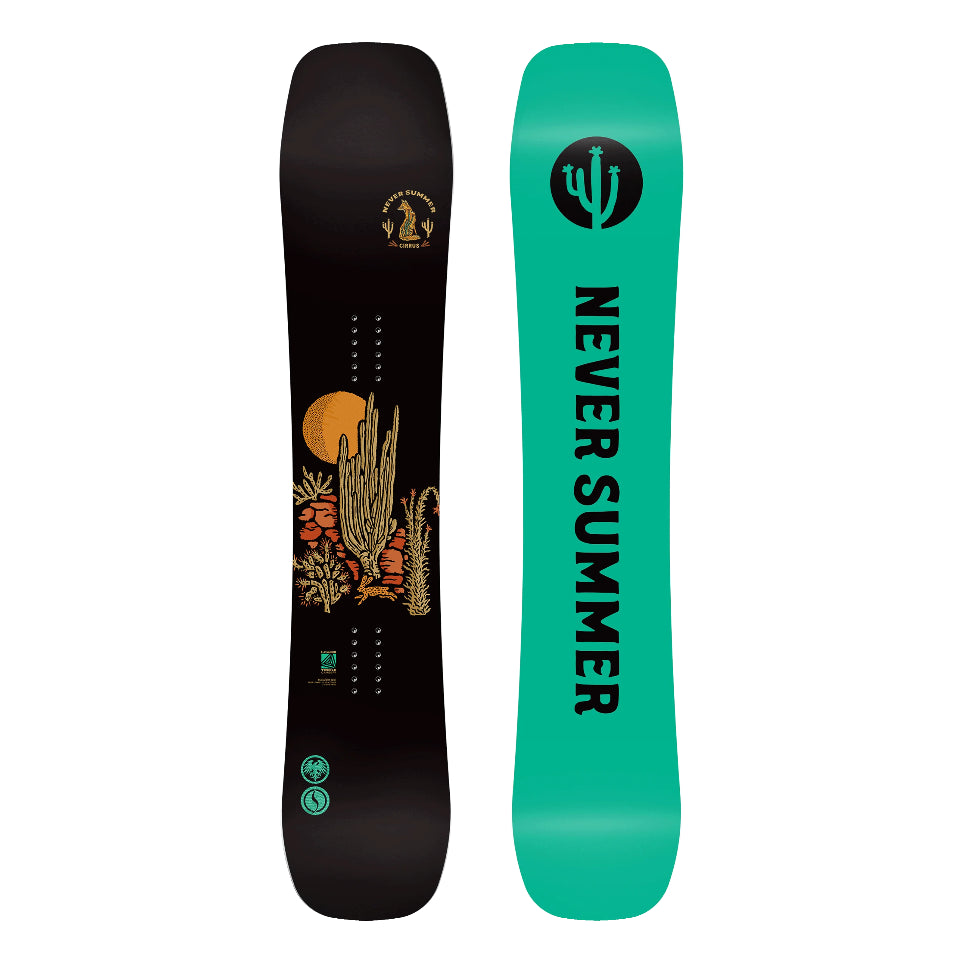 The 2026 Never Summer Cirrus Women's Snowboard in black