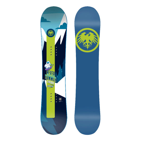 The 2026 Never Summer Shredder Kid's Snowboard in blue