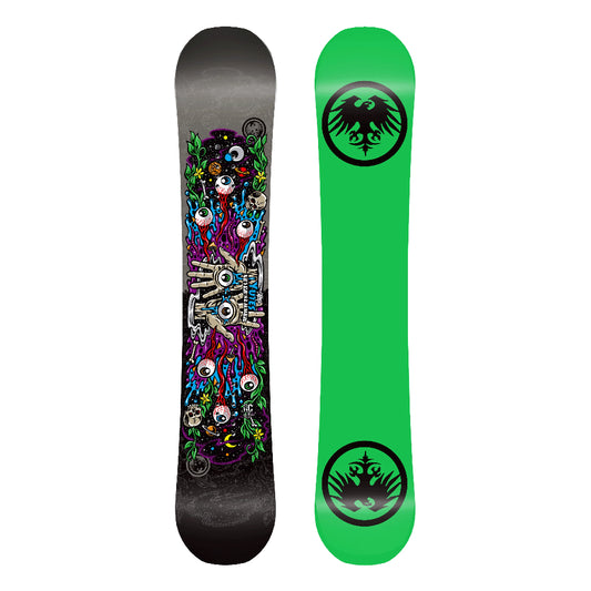 The 2026 Never Summer Yutes Kid's Snowboard in black