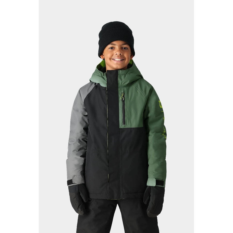 The 686 Gore-Tex Core Insulated Youth Jacket 2025 in Cypress Green Colorblock