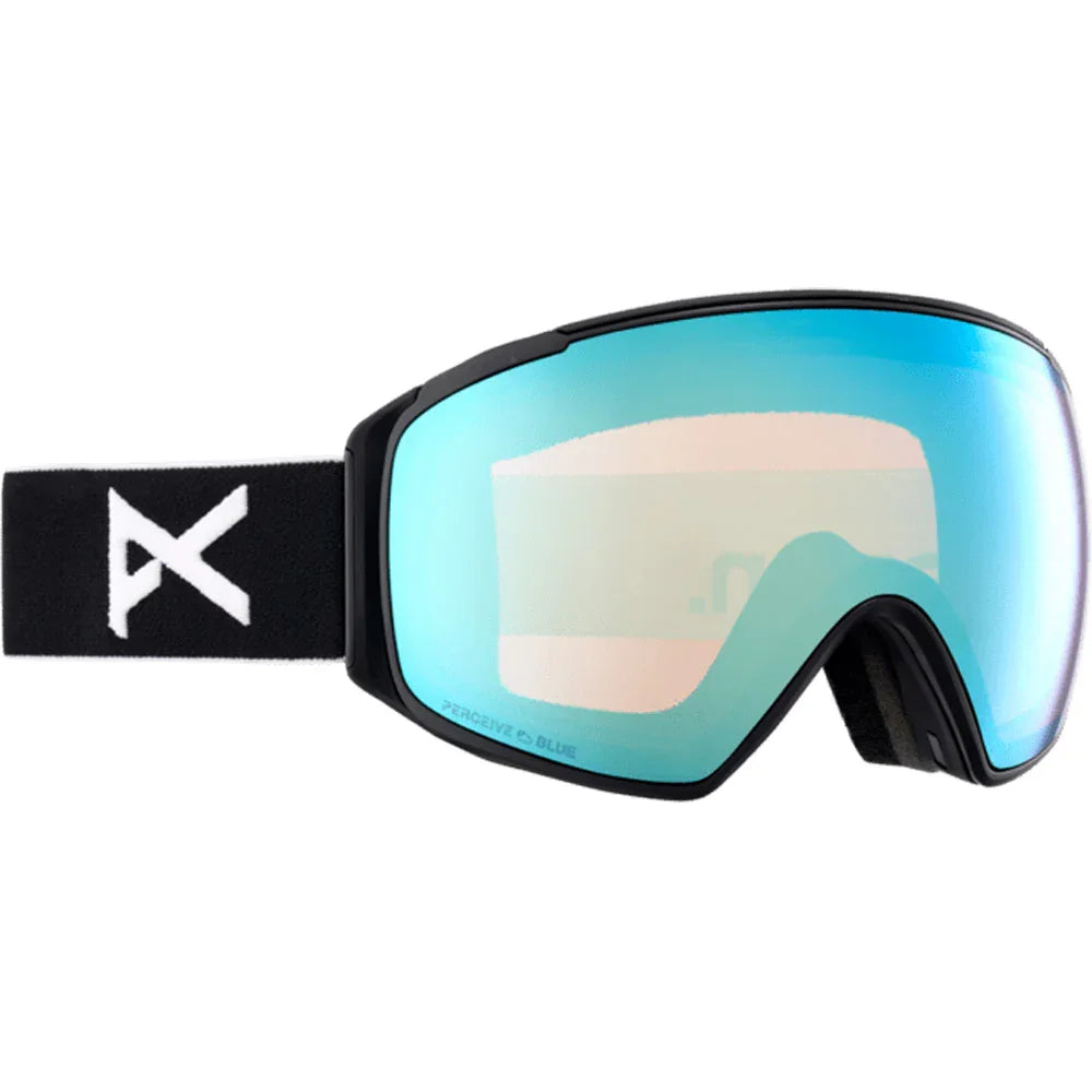 The Anon M4S Toric Goggles, Bonus Lens & MFI Facemask 2023 in Black Perceive Variable Blue