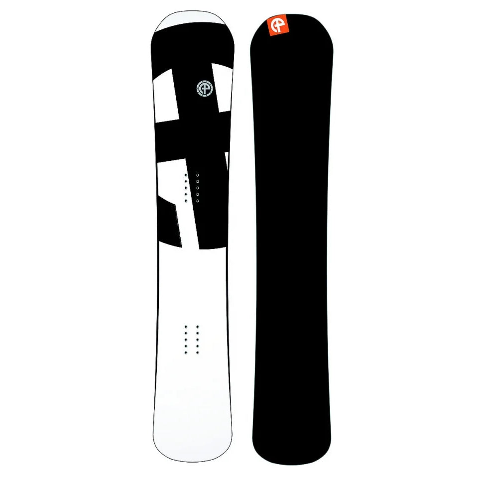 The Apex Solid Snowboard 2025 in White Black