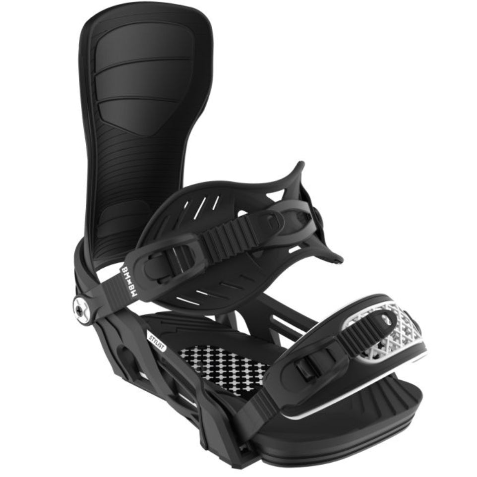 The Bent Metal Stylist Women's Snowboard Bindings 2025 in Black Front