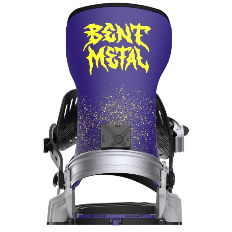 The Bent Metal Transfer Men's Snowboard Bindings 2025 in Grey Purple Back