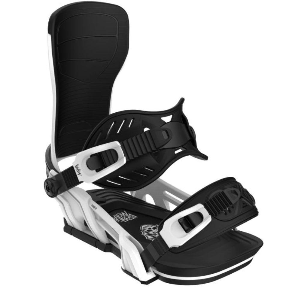 The Bent Metal Transfer Men's Snowboard Bindings 2025 in White Front