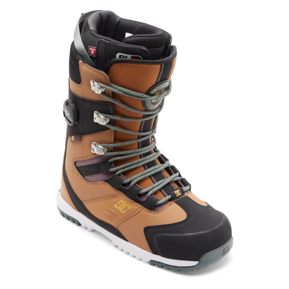 The DC Premier Hybrid Men's Snowboard Boots 2025 in Brown Black White
