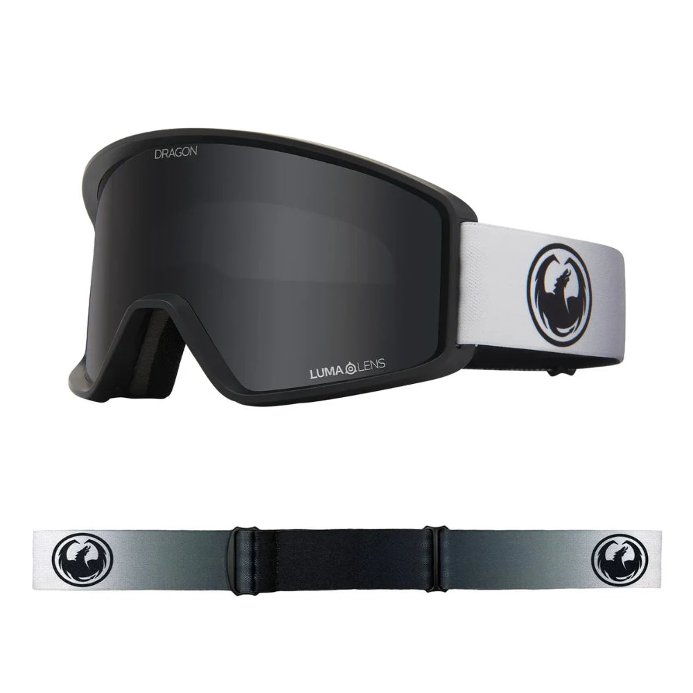 The Dragon DXT OTG Goggles 2023 in Fade Black Lite Goggle Lumalens Dark Smoke