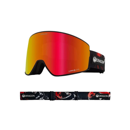 The Dragon PXV2 Low Bridge Goggles 2023 in Koi Goggle Lumalens Red Ion & Lumalens Light Rose