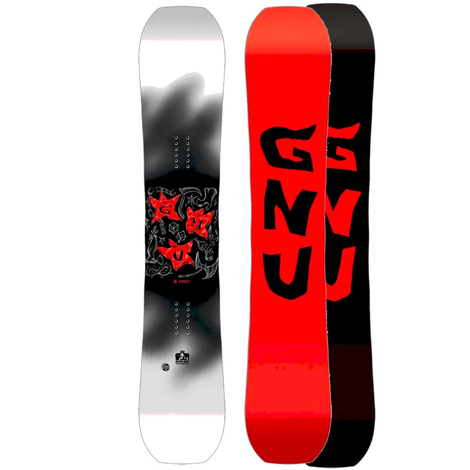 The Gnu= C Money Men's Snowboard 2025 in Black