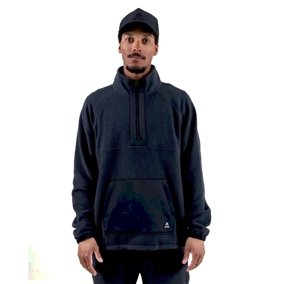 The Jones Lodge Half Zip Recycled Men's Fleece Pullover 2026 in Stealth Black
