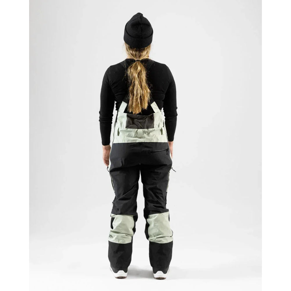 The Jones Women's Mountain Surf Bib Pants 2023 in Sage 2