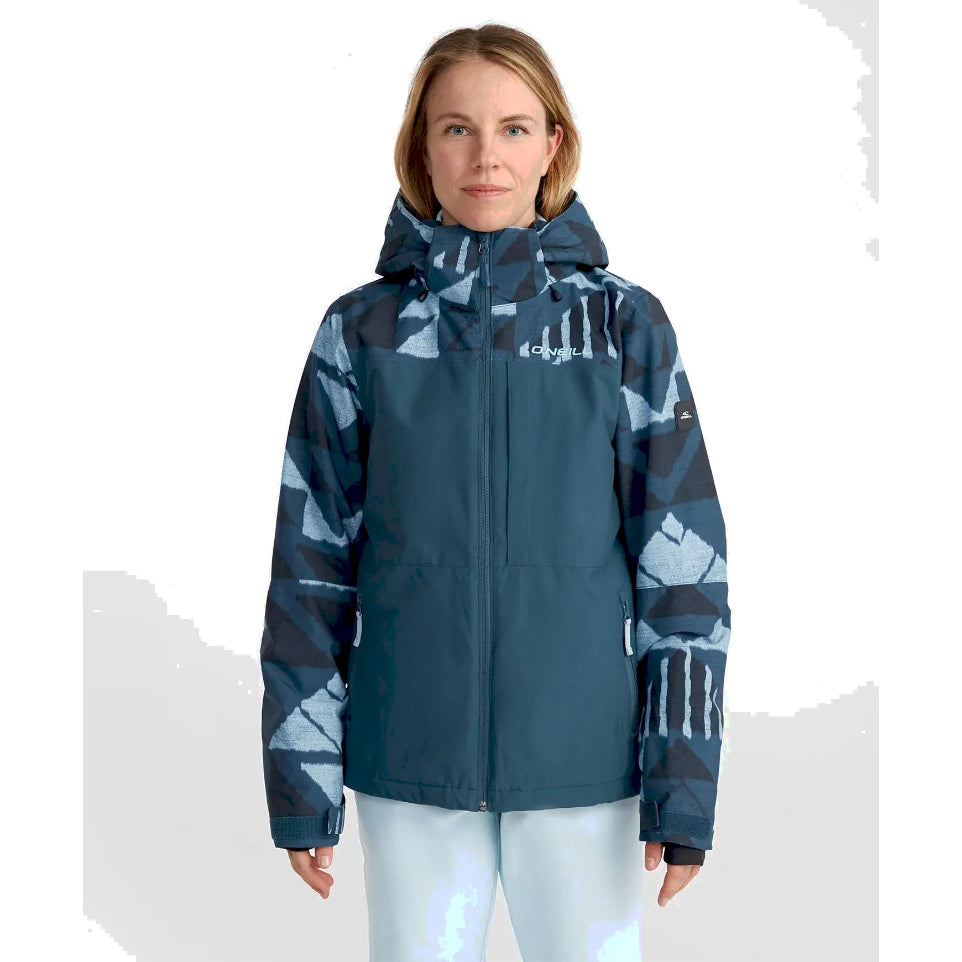 The O'Neill Aplite Plus Womens Jacket 2025 in Blue Trangle Ikat