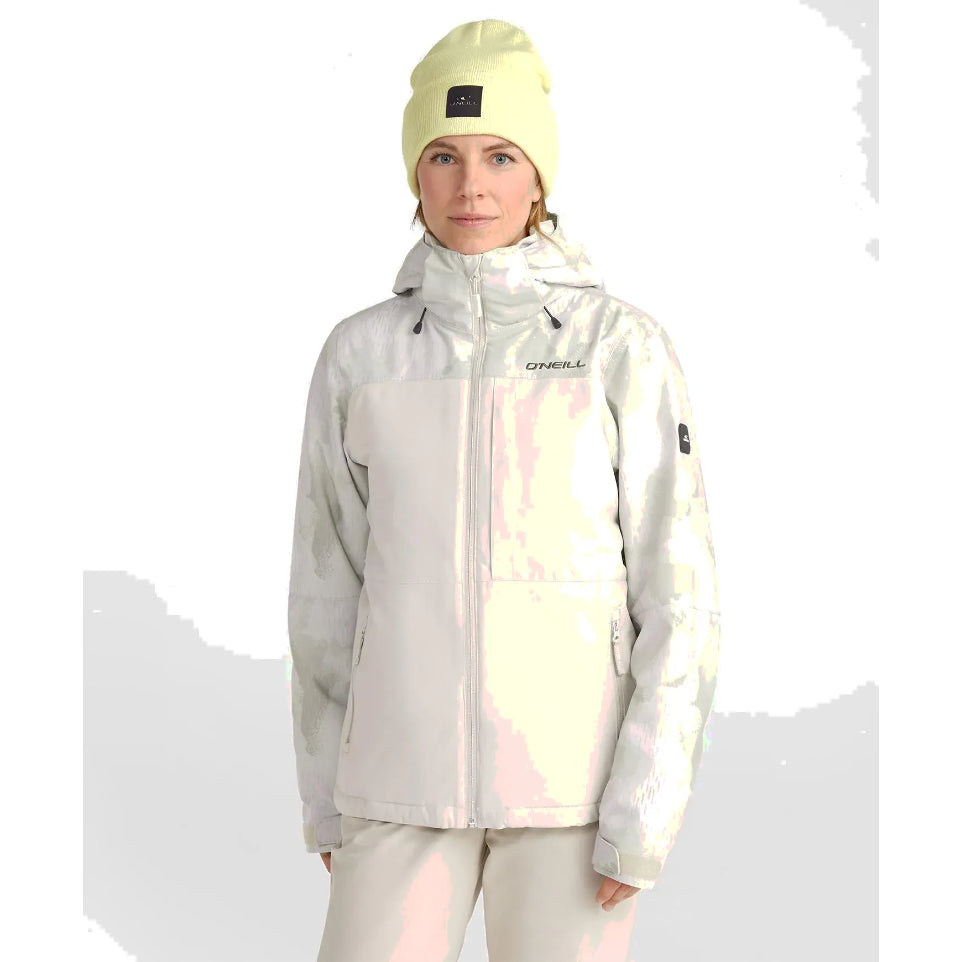 The O'Neill Aplite Plus Womens Jacket 2025 in Green ay Camo